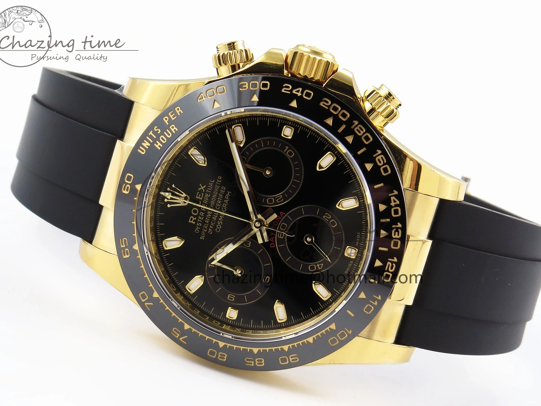 MiroTime 0106 DAYTONA 116518 APSF 1:1 BEST EDITION BLACK DIAL ON OYSTERFLEX RUBBER STRAP SH RelaxedFit 1782